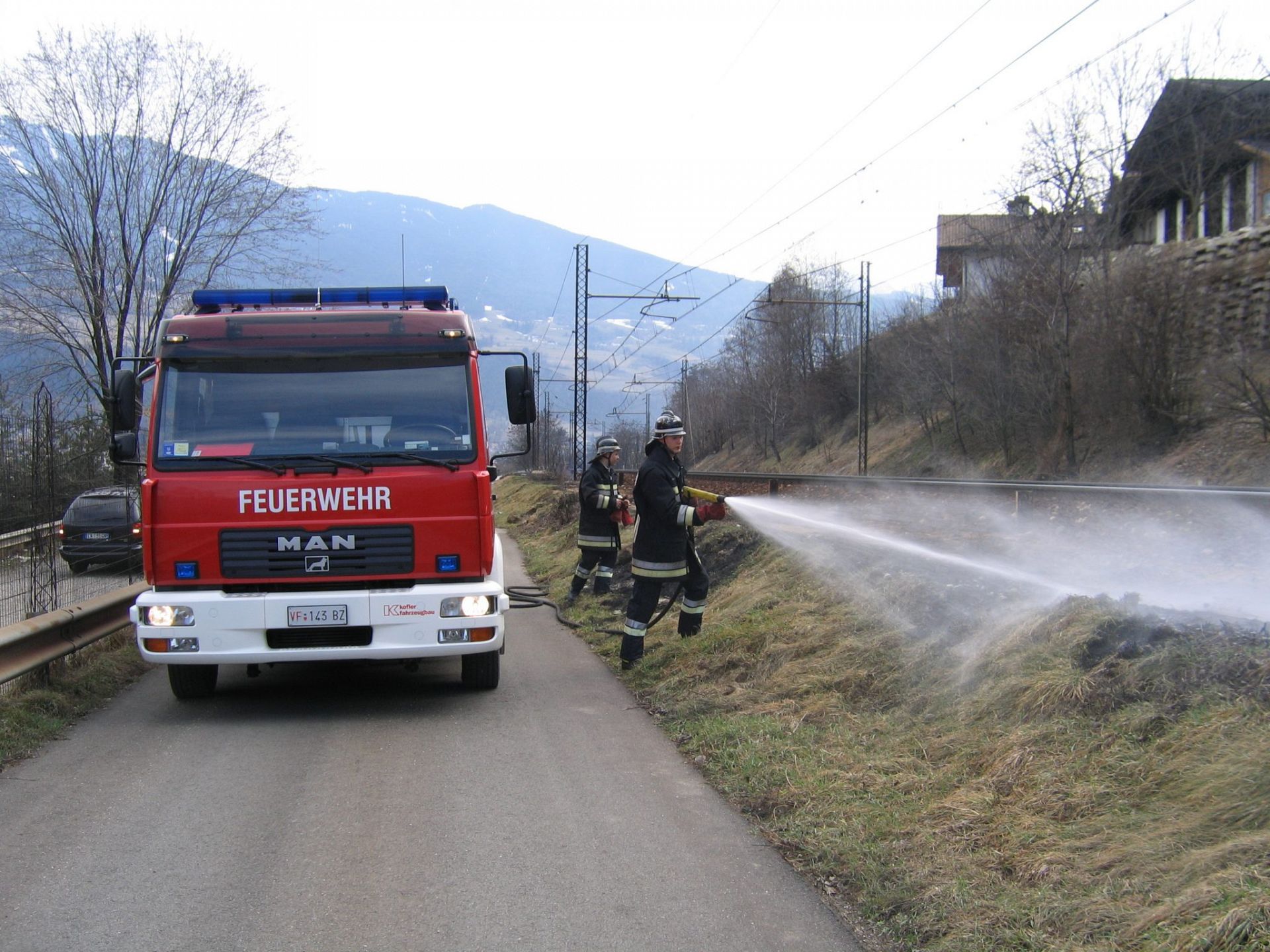 Einsatz 14 am 25.03.2006 Böschungsbrände entlang der Eisenbahn