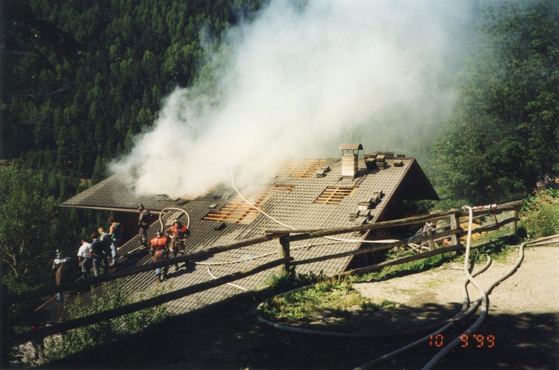 Einsatz 47 am 10.09.1999 Heustock in Brand beim Hanserhof in Spiluck