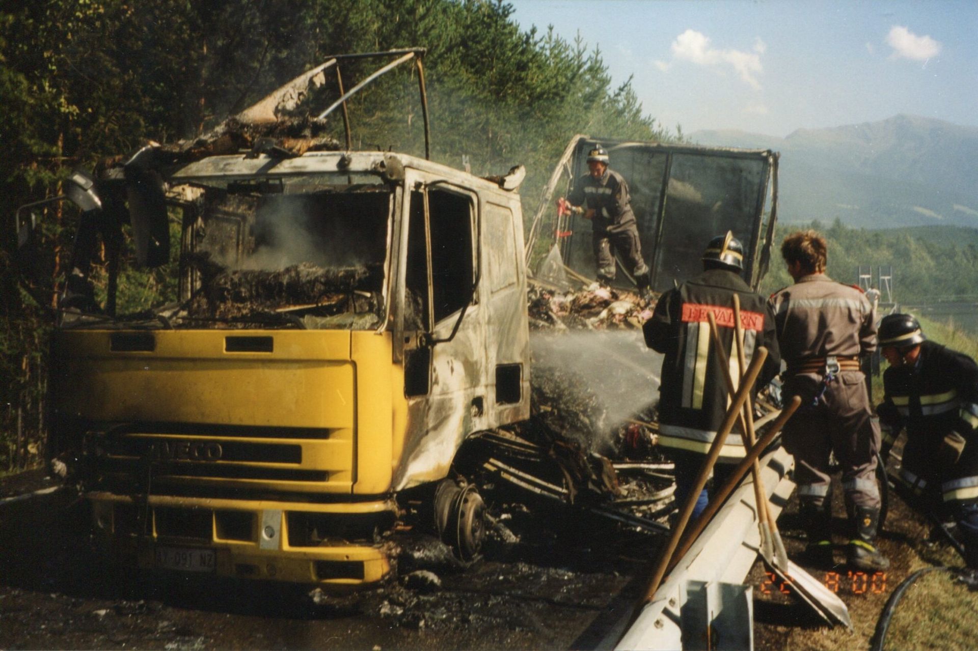 Einsatz 59 am 22.08.2000 LKW Brand Brennerstaatsstraße Höhe Autobahneinfahrt