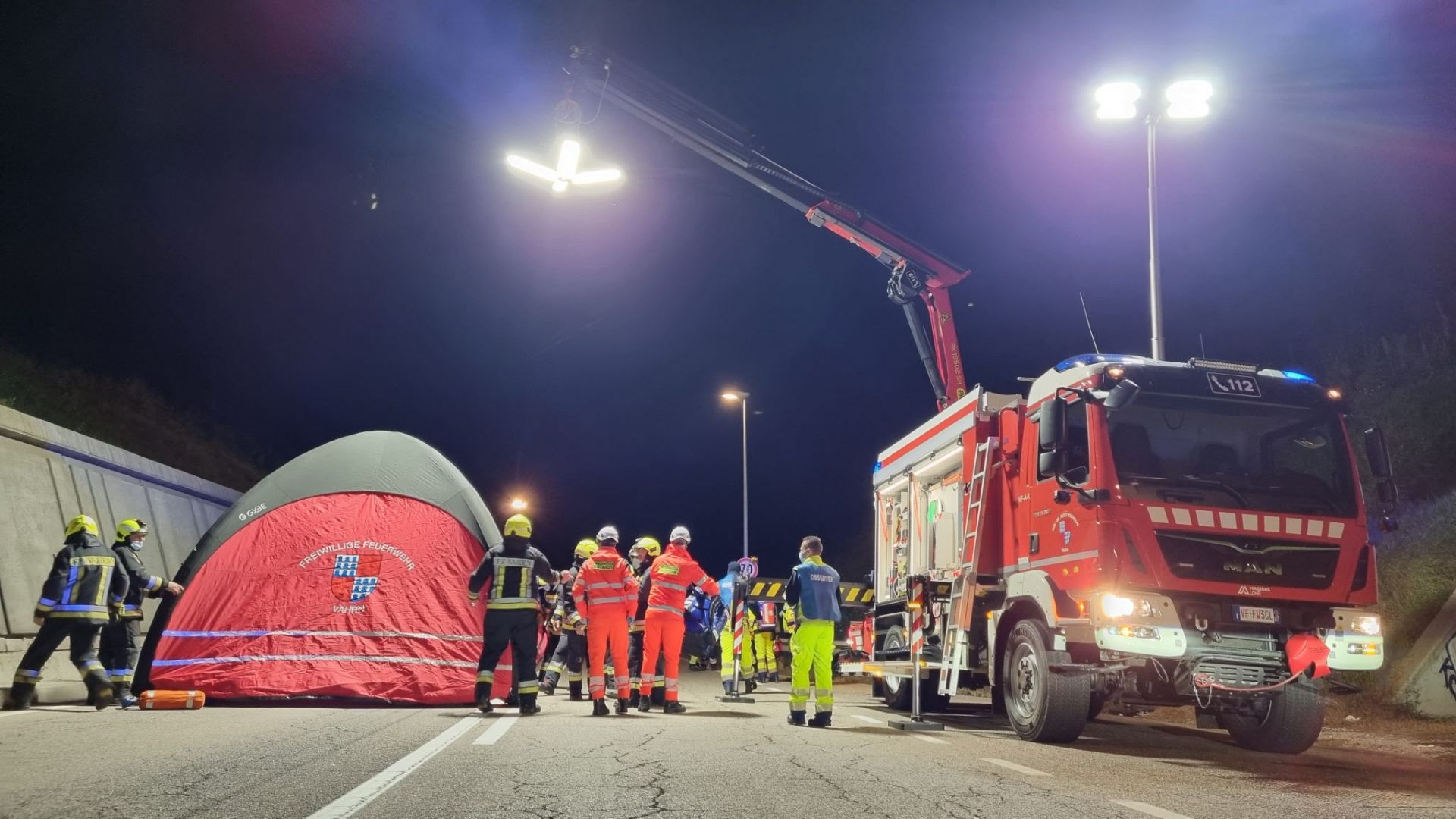 Gemeinschaftsübung Tunneleinsatz bei der Westumfahrung